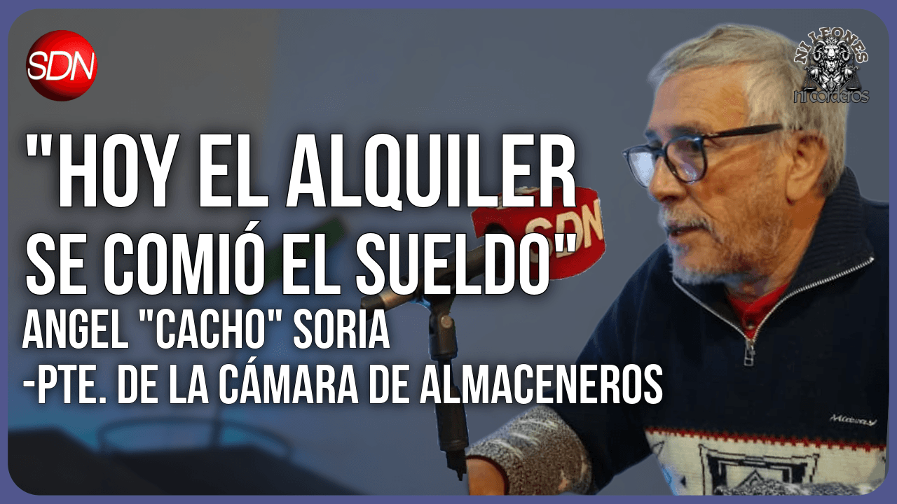 Angel «Cacho» Soria, pte. de la cámara de almaceneros en una charla de antología