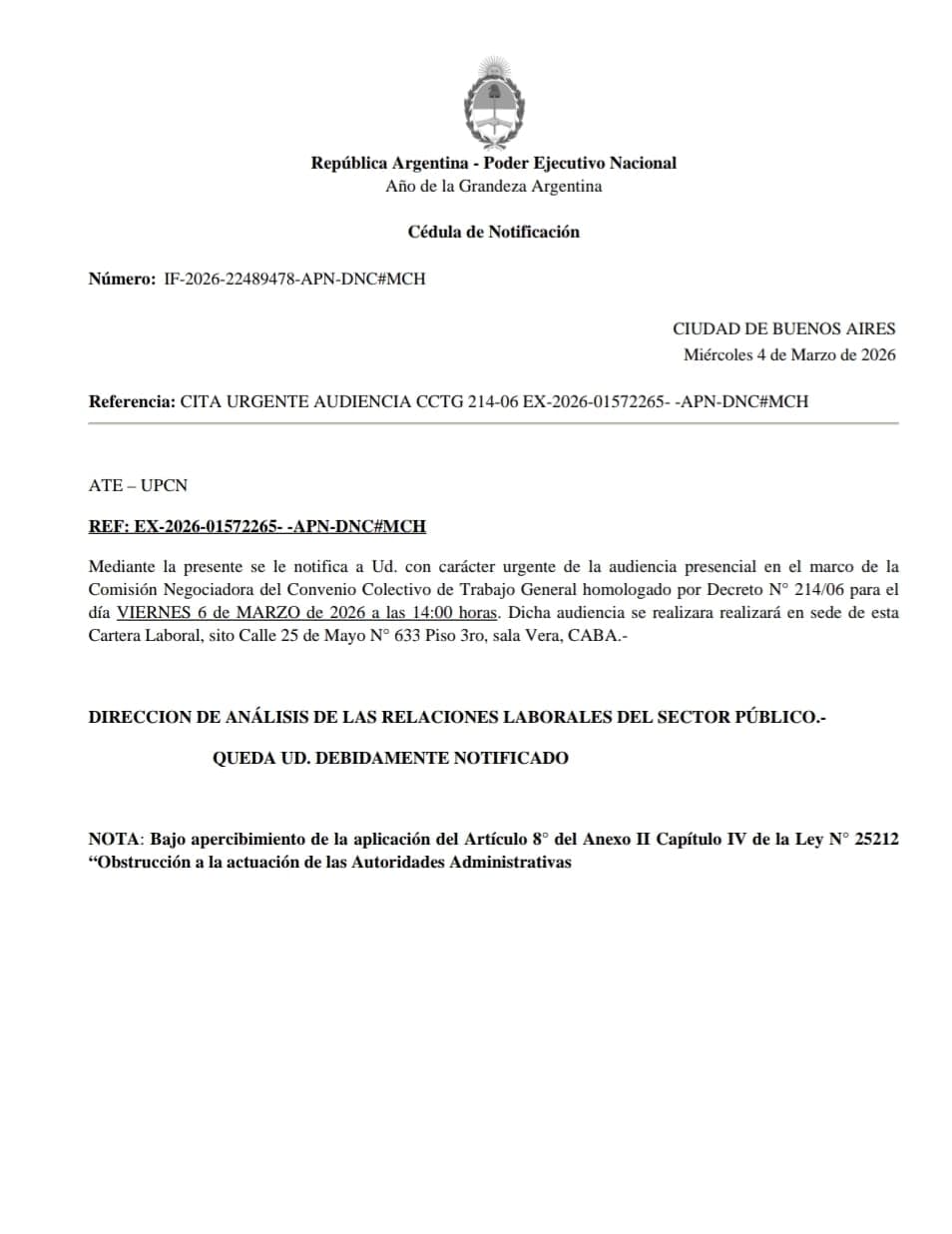 Paritarias estatales: ATE exige recuperar el 45% del salario «pulverizado» por la gestión Milei