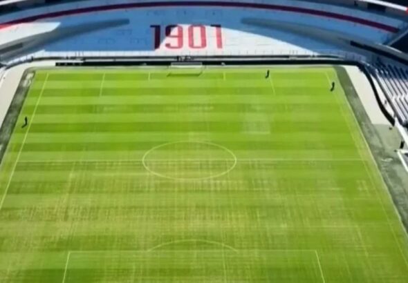 Así está el campo de juego del Monumental para el Superclásico River-Boca