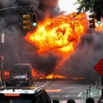 Alarma en Nueva York: un auto se incendió y explotó en Manhattan