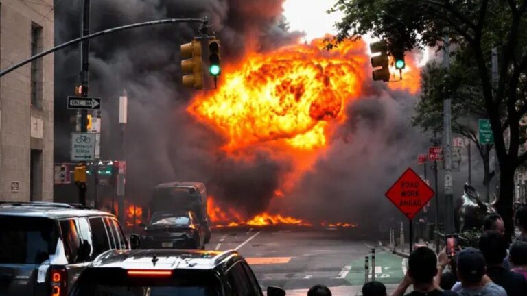Alarma en Nueva York: un auto se incendió y explotó en Manhattan
