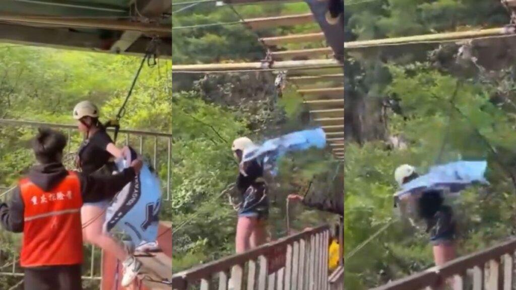 Conmoción en China: una turista murió al caer de una atracción luego de que se rompa la cuerda de seguridad