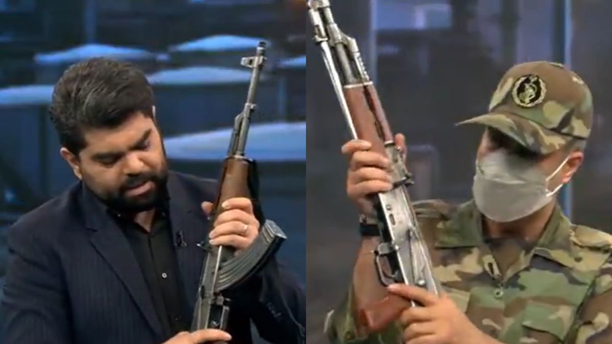 Momento insólito en la TV iraní: conductores enseñaron a usar fusiles AK-47 y dispararon en vivo