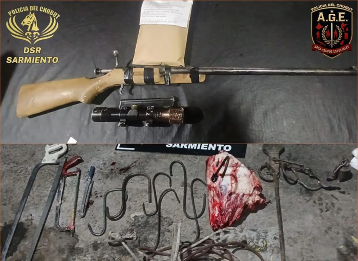 Operativo en Sarmiento por comercialización ilegal de carne vacuna