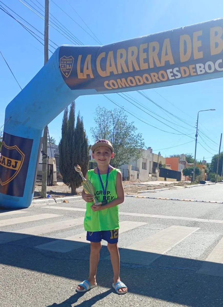 Santino Maliqueo hizo podio en la Corrida "Mini Malvinas"