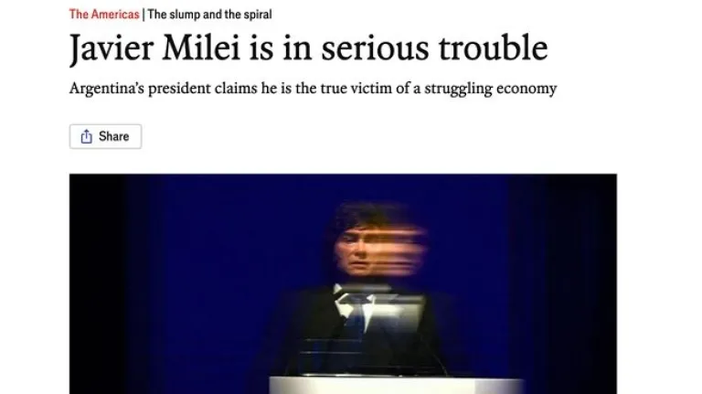 The Economist advirtió que Milei atraviesa “serios problemas” por su imagen y la economía