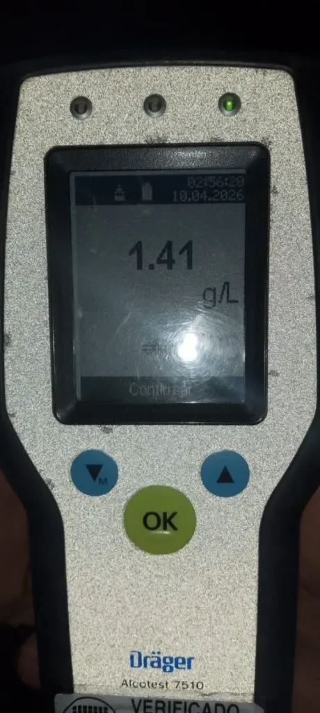 Un automovilista con 1,41 g/L de alcohol intentó fugarse de la policía