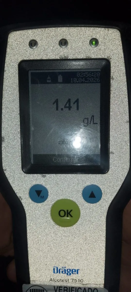Un automovilista con 1,41 g/L de alcohol intentó fugarse de la policía